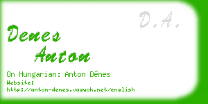 denes anton business card